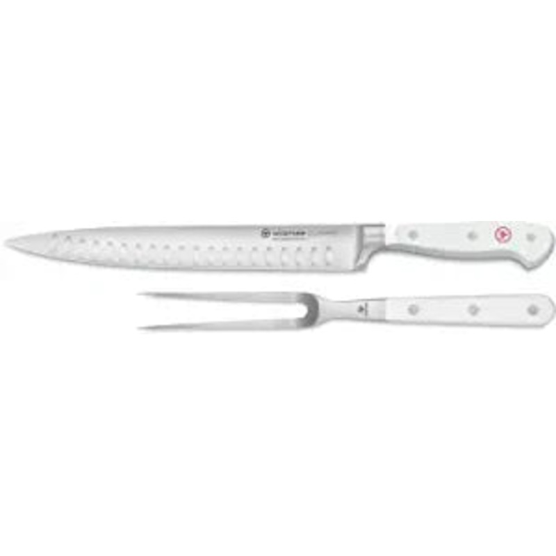 Wusthof Classic White – 2 Pc. Carving Set w/Hollow Edge
