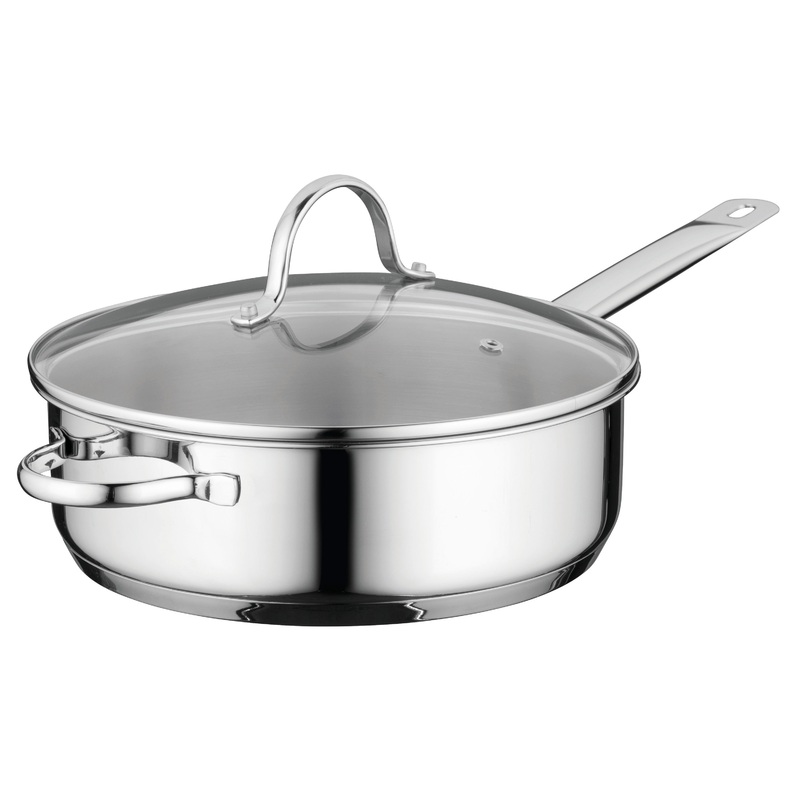 BergHOFF Comfort 10″ 18/10 Stainless Steel Deep Skillet, Glass Lid