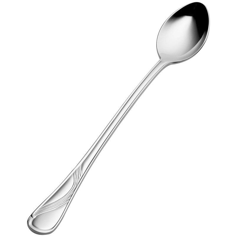 Bon Chef S2202 Wave 7 11/16″ 18/10 Stainless Steel Iced Tea Spoon – 12/Pack