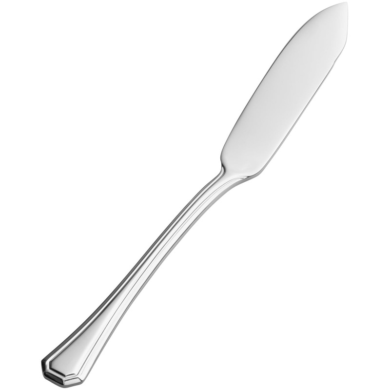 Bon Chef S513 Prism 6 11/16″ 18/10 Stainless Steel Extra Heavy Butter Spreader – 12/Pack