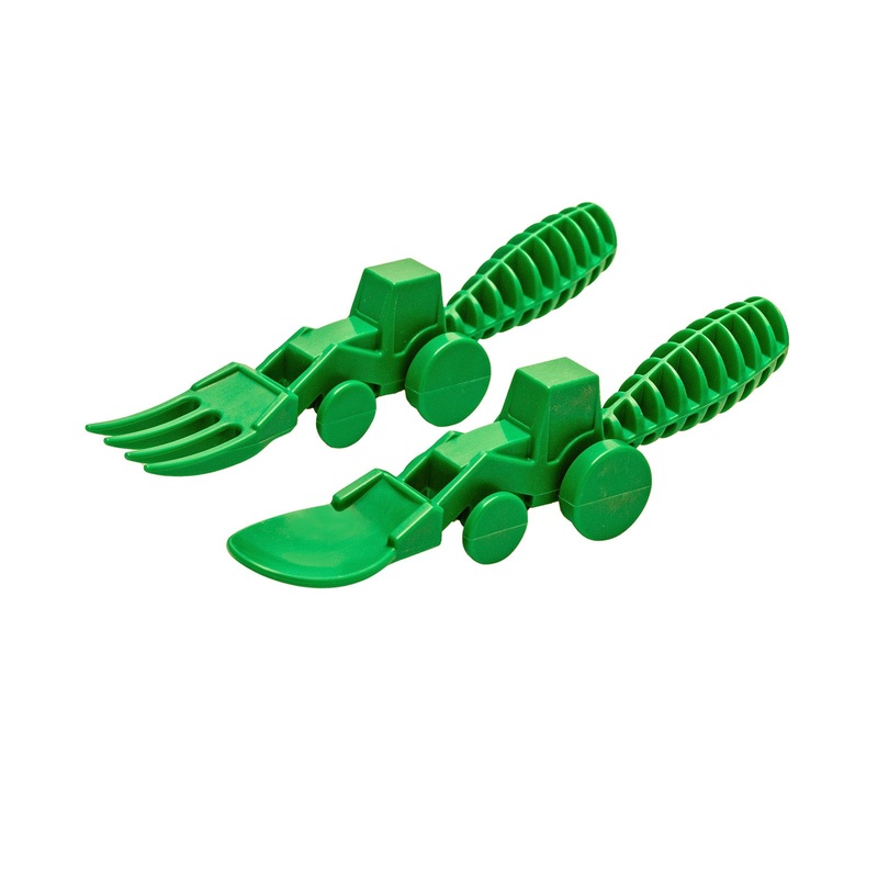 Constructive Eating Set of 2 Tractor Utensils for Kids and Toddlers, 1 Pack