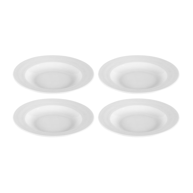 Porcelain Lizbon dia.9″ h:1.5″ 13 oz. Round White Porcelain Deep Plate (Set of 4)