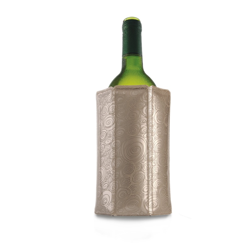 Vacu Vin Rapid Ice Active Cooler Wine Bottle Chilling Sleeve, Platinum