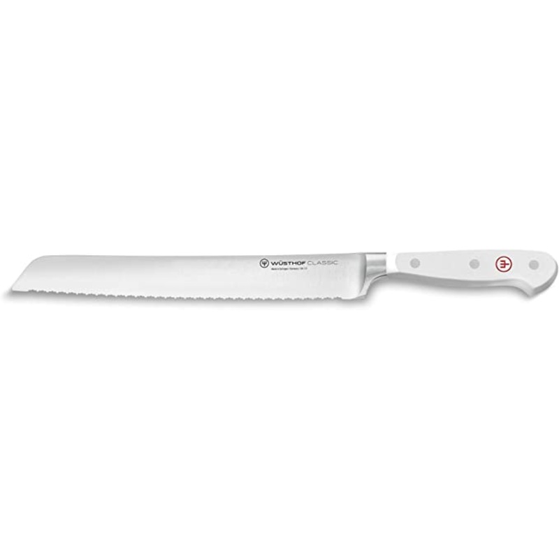 Wusthof Classic White – 9″ Double Serrated Bread Knife