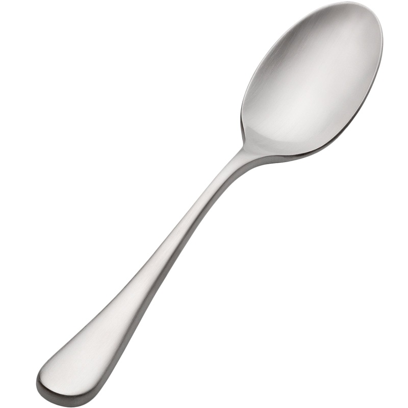 Bon Chef S4100 Como Satin Finish 6 3/8″ 18/10 Extra Heavy Weight Stainless Steel Teaspoon – 12/Pack