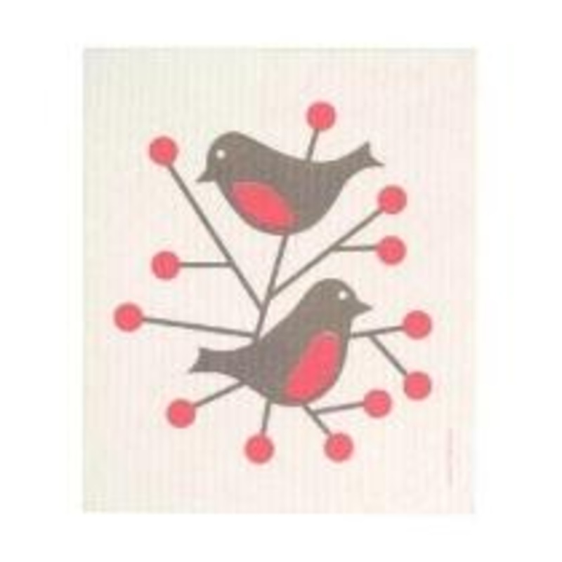 Cose Nuove Red Birds Swedish Dishcloth