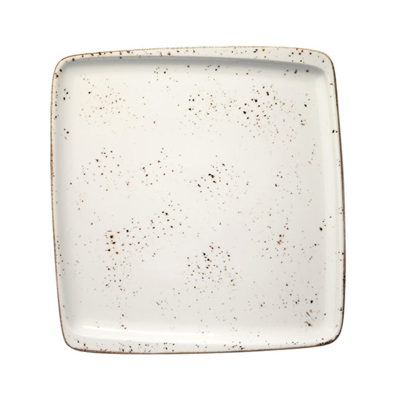 Grain 12.75″ x 12″ x h:0.75″ Square Decorated Porcelain Platter