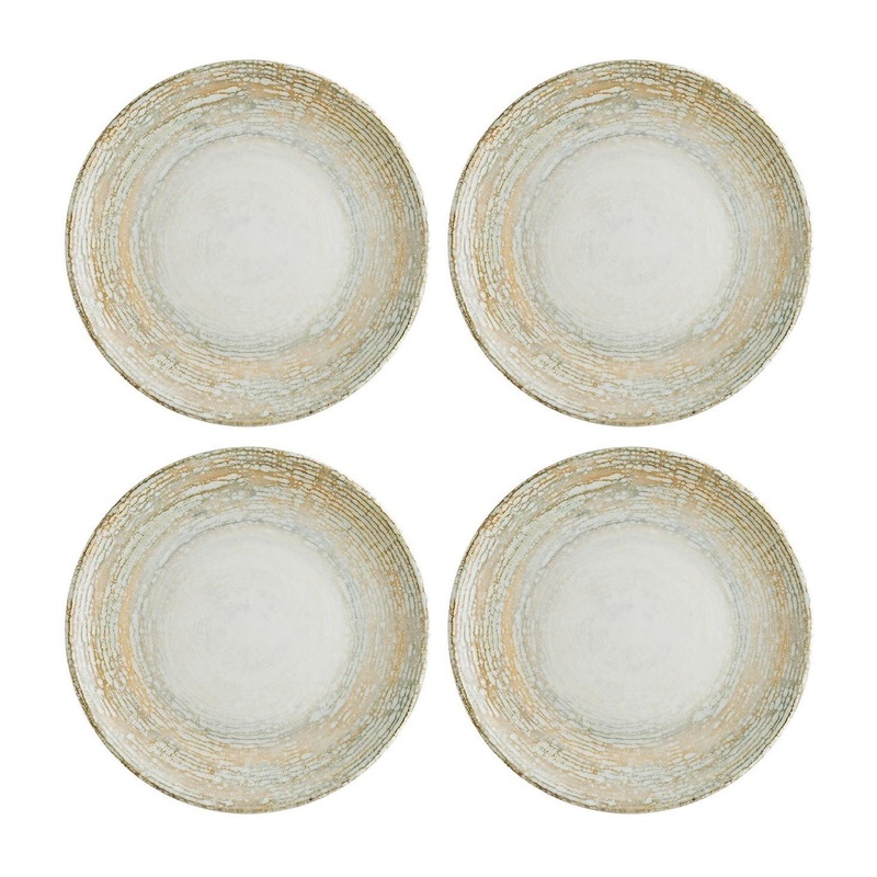 Patera dia.9″ Round Decorated Porcelain Plate (Set of 4)