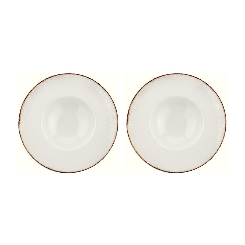 Retro dia.11″ h:2.5″ 14 oz. Round Decorated Porcelain Bowl (Set of 2)