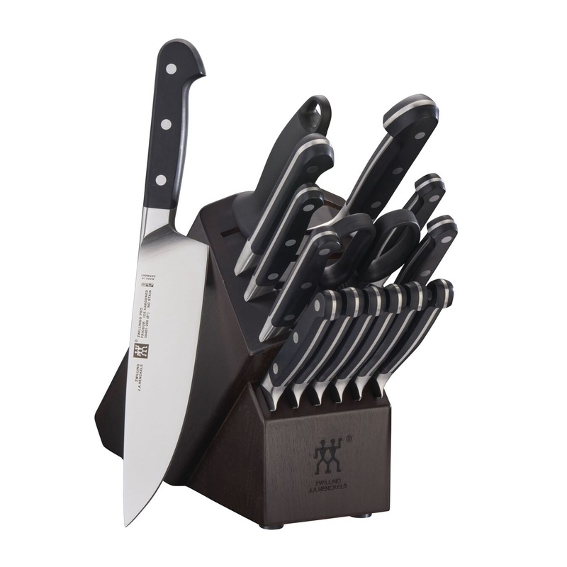 Zwilling Pro Stainless Steel 16-Piece Knife Block Set, Walnut