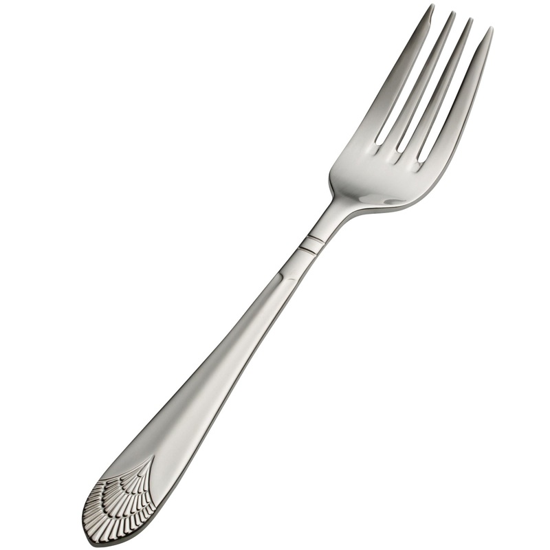 Bon Chef S1707 Nile 7 3/8″ 18/10 Stainless Steel Salad / Dessert Fork – 12/Pack