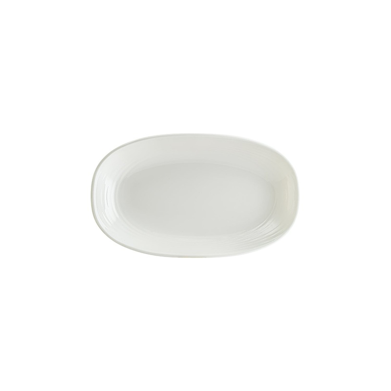 Loop 11.25″ x 6.75″ x h:1.25″ Oval Warm White Porcelain Platter