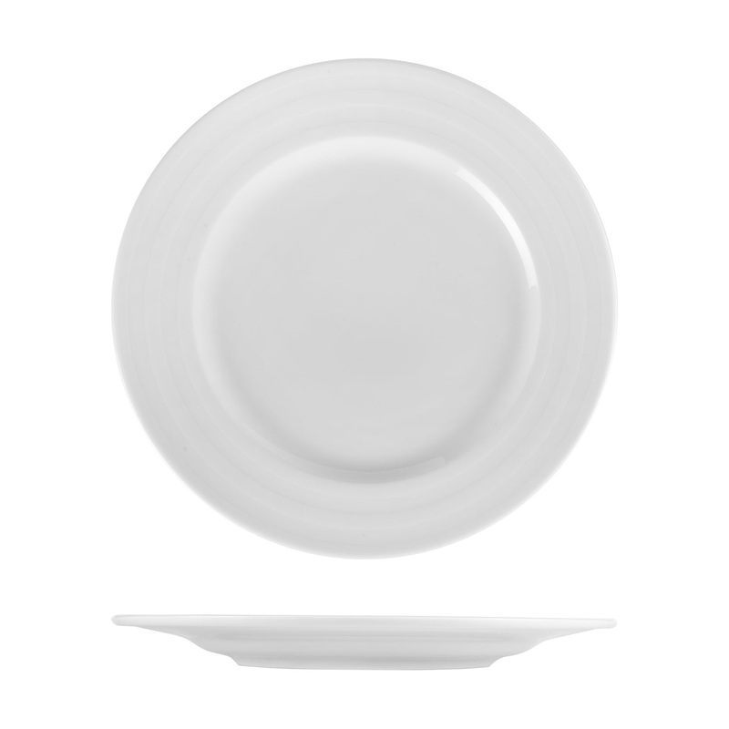 Porcelain Lizbon dia.12.5″ Round White Porcelain Plate