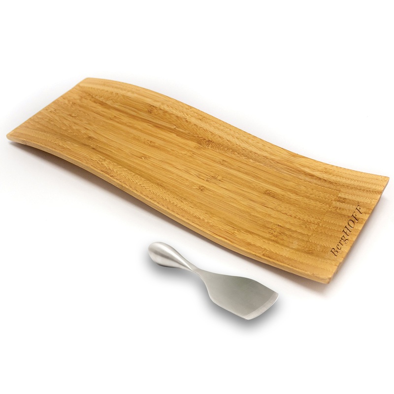 BergHOFF Aaron Probyn 2Pc Cheese Knife and Bamboo Wavy Board Set