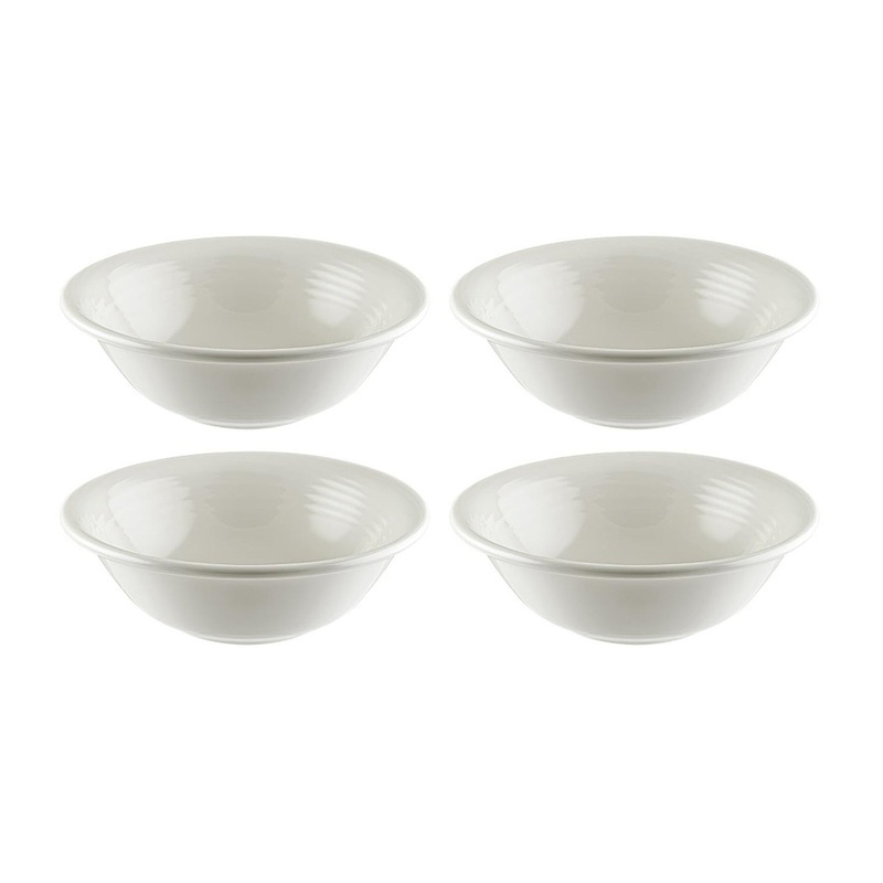 Loop dia.6.25″ h:2″ 13 oz. Round Warm White Porcelain Bowl (Set of 4)