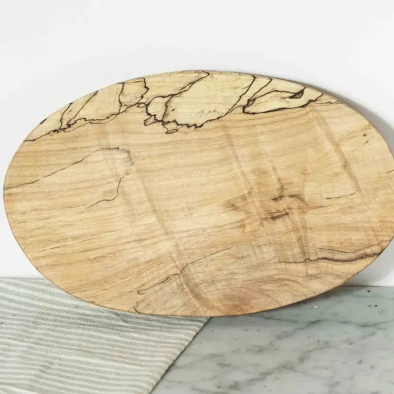Peterman’s Small Spalted Maple Oval Board (12″)