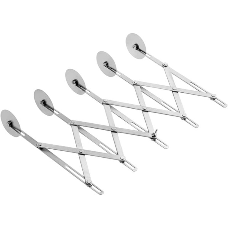 Stainless Steel Adjustable Dough Divider – Pastry Cutter Bakeware Stainless Pizza Slicer Round Dough Cutter Roller Cookie Pastry Knife Divider