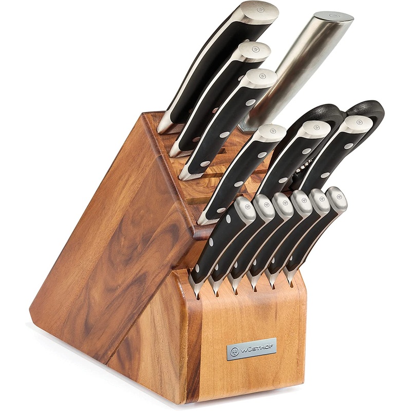 Wusthof Classic Ikon – 15 Pc. Knife Block Set, Acacia