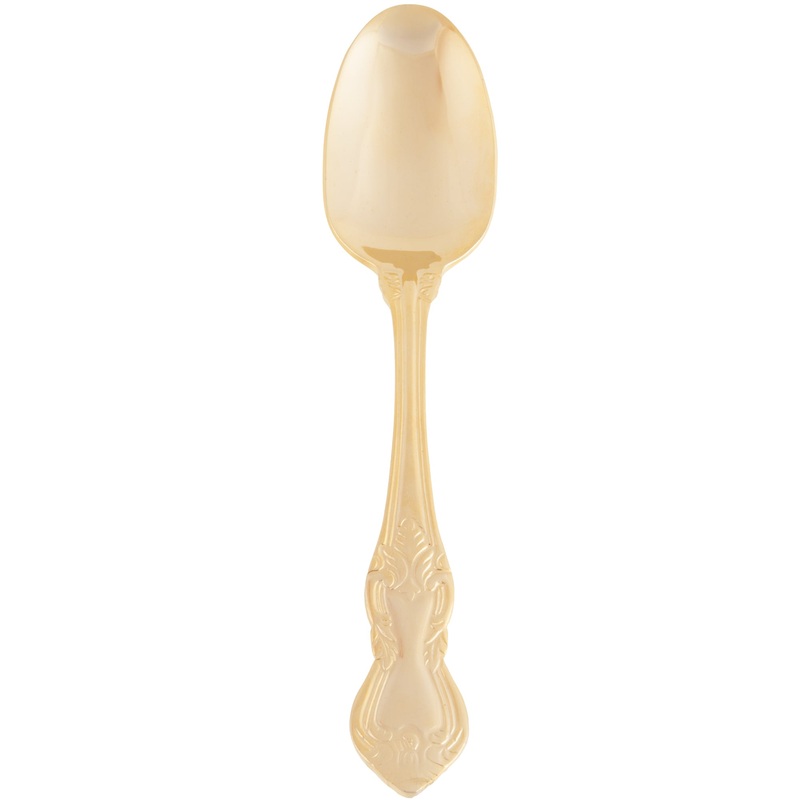 10 Strawberry Street CRWNGLD-DS Crown Royal 7 1/2″ Gold Plated 18/0 Heavy Weight Stainless Steel Dinner Spoon – 12/Pack