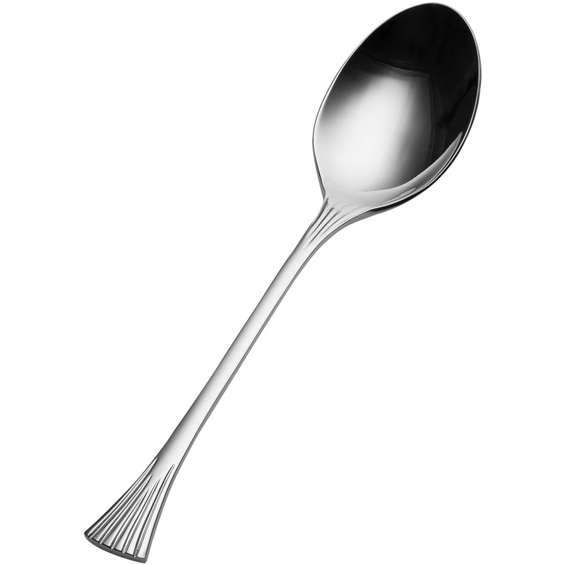Bon Chef S2803 Mimosa 7 3/16″ 18/10 Stainless Steel Extra Heavy Weight Soup / Dessert Spoon – 12/Pack