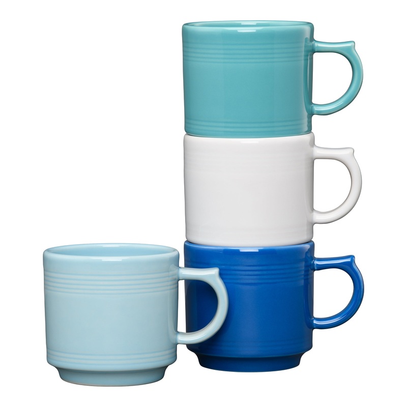 Coastal Blues 16 OZ Set of 4 Mixed Stackable Mug Set