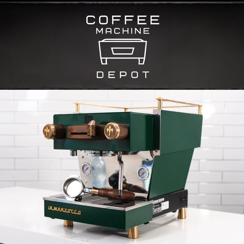 La Marzocco – Linea Mini R- Custom Vintage Green with Dark Wood & Brass Home Espresso Machine
