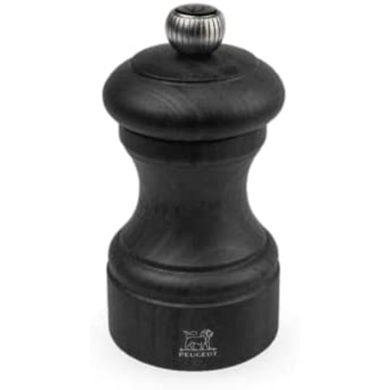 Peugeot Bistro Manual Pepper Mill, Adjustable Grinder – Beechwood, Graphite Finish – 10cm/4″