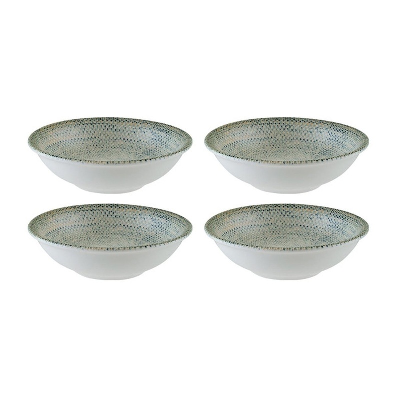 Sway dia.3.5″ h:1″ 2 oz. Round Decorated Porcelain Bowl (Set of 4)