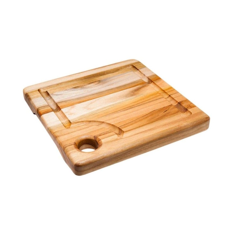 TeakHaus Square Marine Cutting Board with Juice Canal