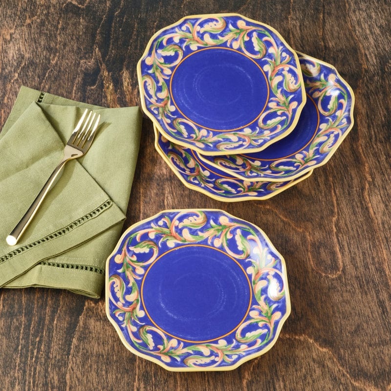 Villa della Luna Set of 4 Blue Salad Plates