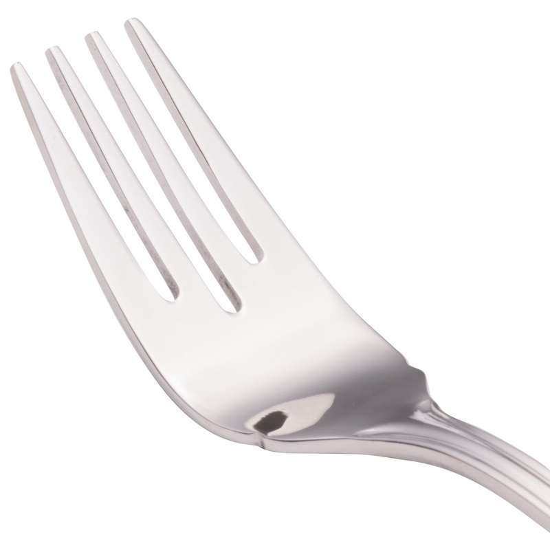 Walco 9614 Ultra 7 1/16″ 18/10 Stainless Steel Extra Heavy Weight Flat Handle Fish Fork – 12/Pack