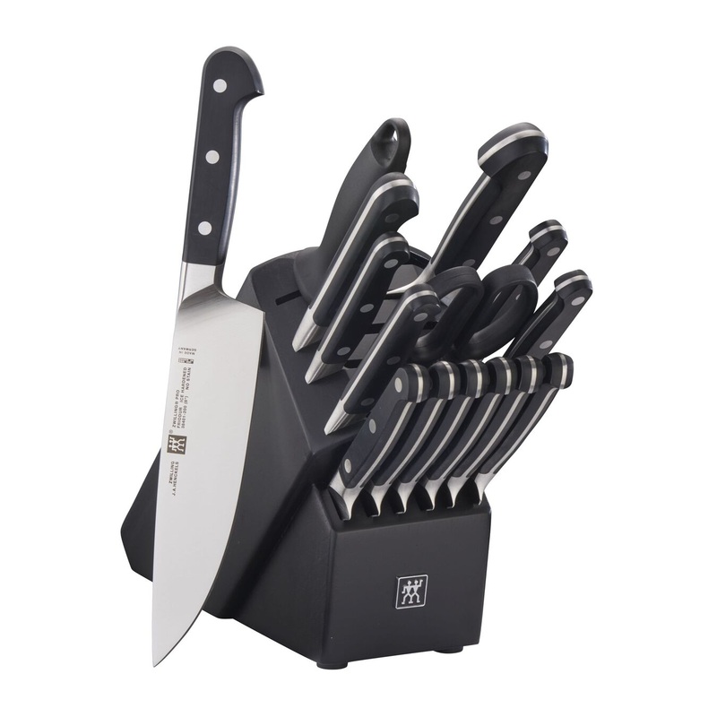 Zwilling Pro Stainless Steel 16-Piece Knife Block Set, Black