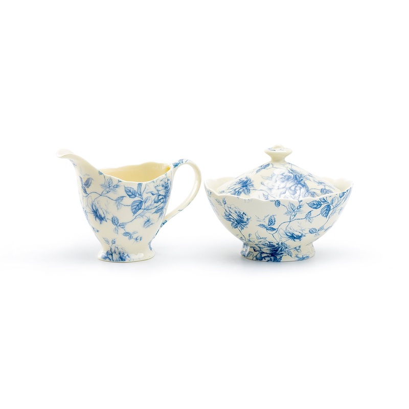 Blue Rose Toile Fine Porcelain Sugar & Creamer Set – CLEARANCE