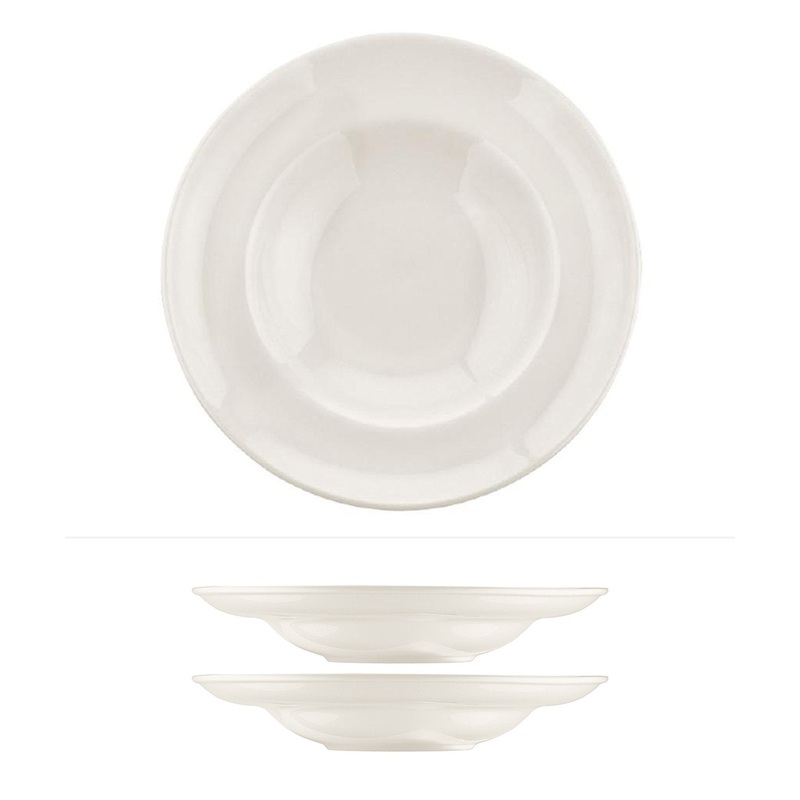 Gourmet dia.9.5″ h:2″ 14 oz. Round Warm White Porcelain Bowl (Set of 2)