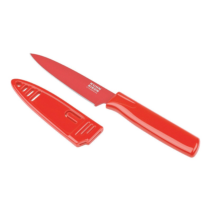 Kuhn Rikon Colori 4 Inch Paring Knife With Sheath Red