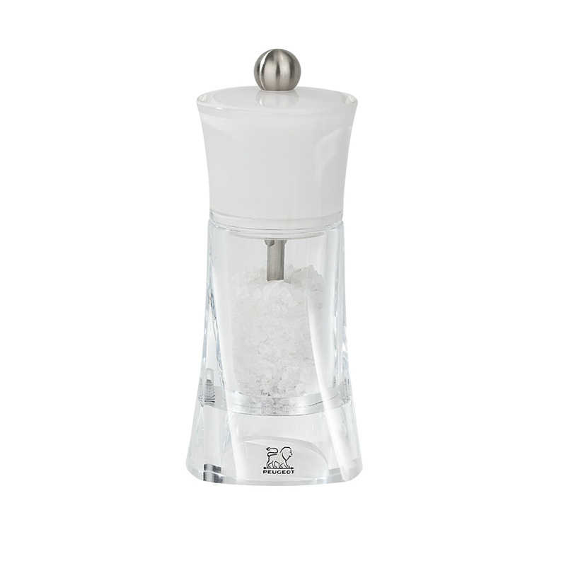 Peugeot Molne White Clear/White Acrylic Salt Mill – 14cm/5.5″