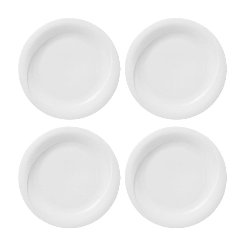 Porcelain X-tanbul dia.8.25″ Round White Porcelain Plate (Set of 4)