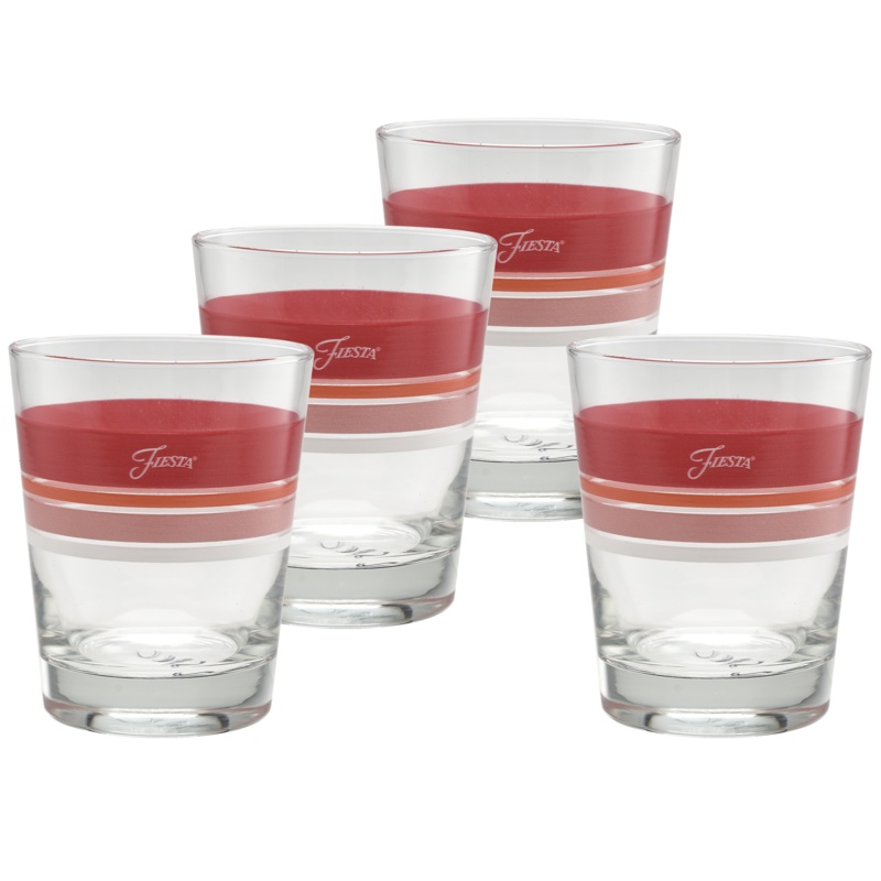Sunset Horizon Edgeline Tapered Double Old Fashion Glass  Set of 4