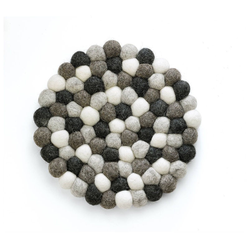 Virgin Wool Trivet “Grigio”, Round, 8″ Dia.