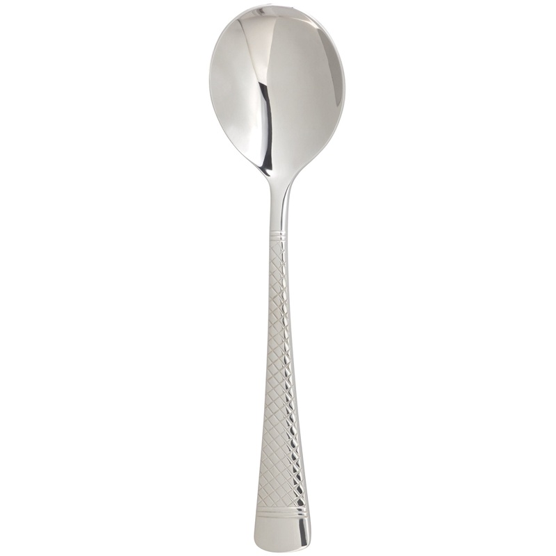 Arcoroc FL009 Leila 6 7/8″ 18/0 Stainless Steel Heavy Weight Soup Spoon by Arc Cardinal – 12/Pack