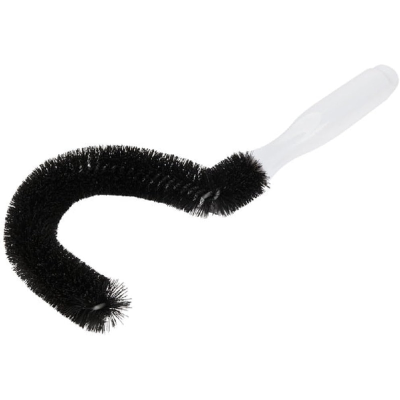Coffee Decanter Cleaning Brush with Curved Head and Plastic Handle-Nylon Brush Household Tools Flexible Scourer for Decanters Goblets Glasses Cups