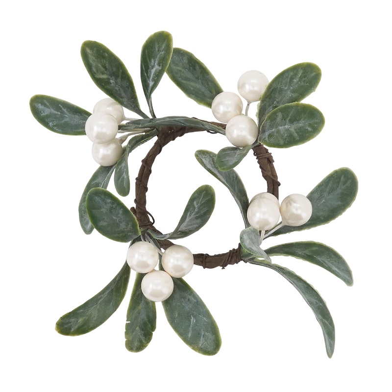 Mistletoe Napkin Rings Set/4