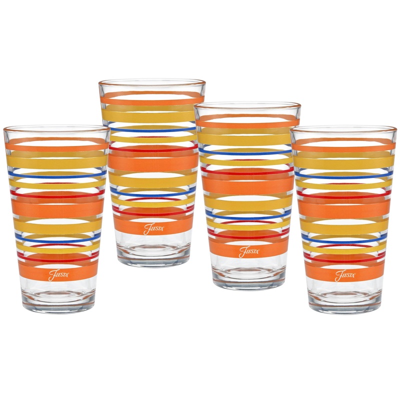 16 oz. Fiesta Sienna Sunset Stripes Cooler  Set of 4