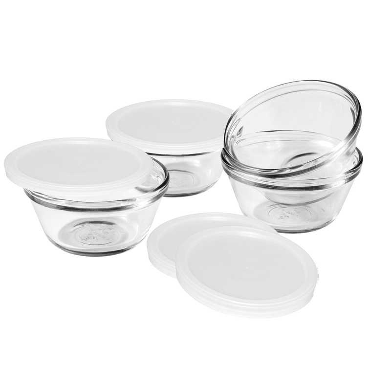 Anchor Hocking 6oz Custard Cups With Lids (Set Of 4)