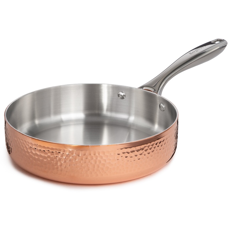 BergHOFF Vintage Tri-Ply Copper 9.5″ Deep Skillet, Hammered
