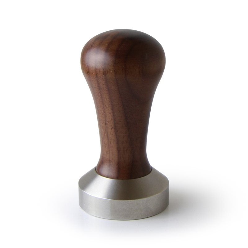 Flat Stainless Coffee Tamper  49mm Italian Walnut Handle