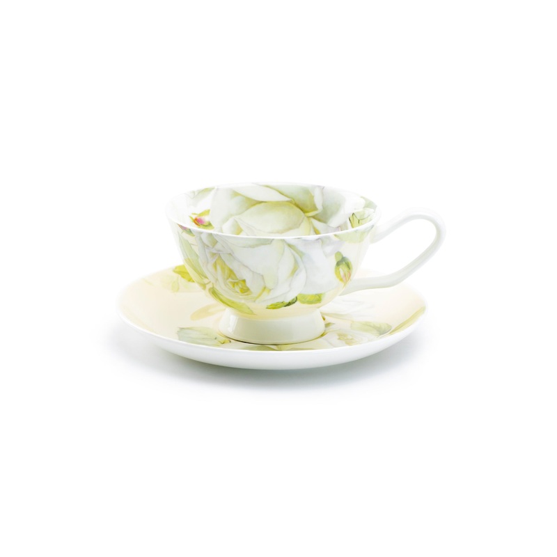 Iceberg Rose Bone China Tea Cup and Saucer