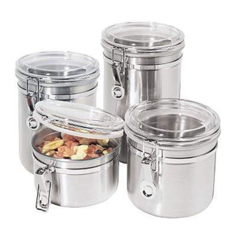 OGGI 4 piece Stainless Steel Airtight Canisters