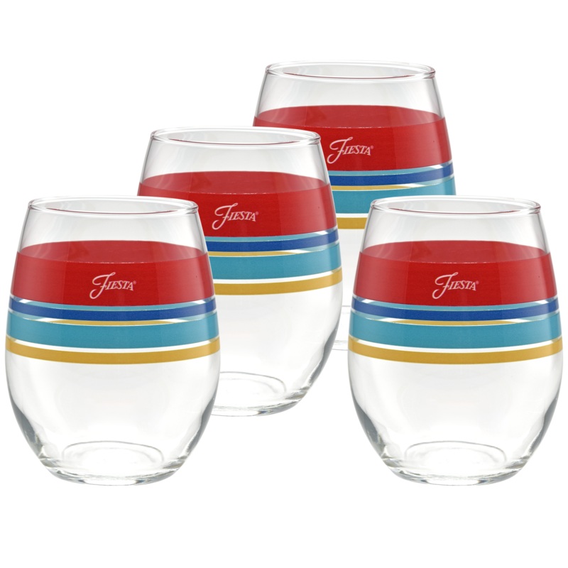 Vibrant 15 oz. Edgeline Stemless Wine  Set of 4