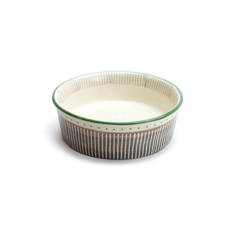 6.25″ Organic Stripe Heavy Weight Ceramic Pet Bowl